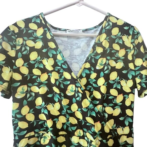 5 for $40 SALE! 
MSBasics Black and Lemon, Fit and Flare Dress sz LARGE - Picture 5 of 9